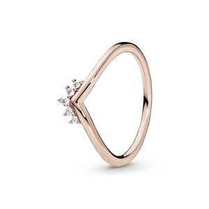 Anillo Hueso de Los Deseos con Tiara Recubrimiento en Oro Rosa