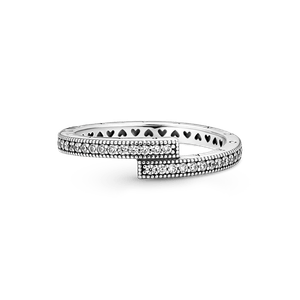 Anillo Sobrepuesto Reluciente Pandora Plata Esterlina