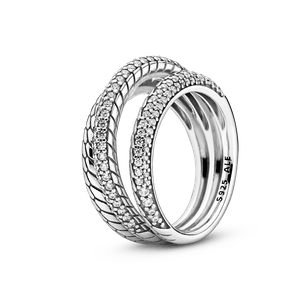 Anillo Solitario Corona Brillante Rosa Pandora Plata Esterlina