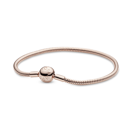 Brazalete Cadena de Serpiente con Broche Pandora Moments en Recubrimiento en Oro Rosa de 14K