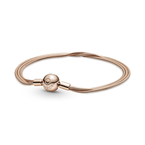 Brazalete Pandora Moments Multi Cadena de Serpiente Rosa