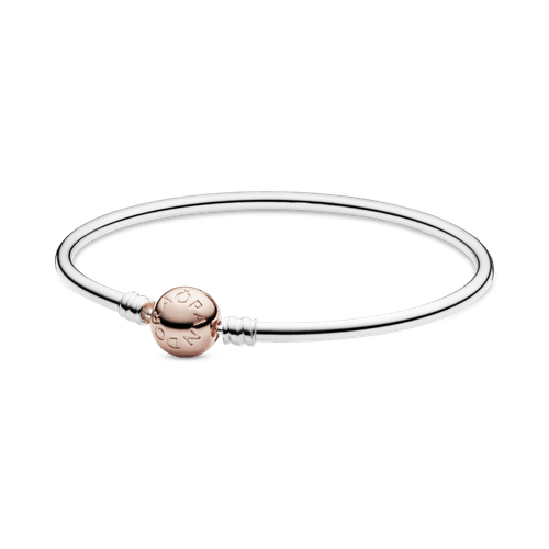 Brazalete Rígido Broche Pandora Moments en Recubrimiento en Oro Rosa de 14K