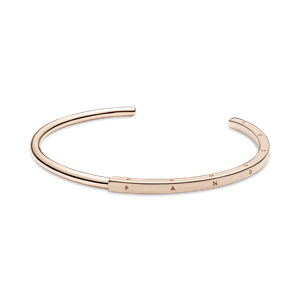 Brazalete Rígido I-D Pandora Signature Recubrimiento en Oro Rosa