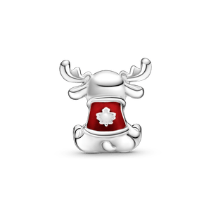 Charm Alce con Hoja de Arce de Canadá