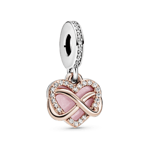 Charm Colgante Corazón con Infinito Resplandeciente