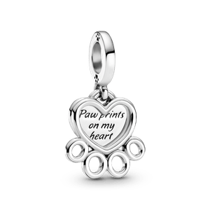 Charm Colgante Corazones E Impresión de Patita