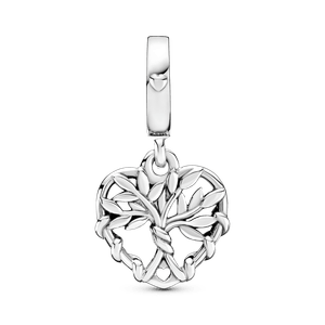 Charm Colgante de Corazón con Árbol Genealógico