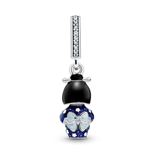 Charm Colgante Muñeca Japonesa con Quimono Azul