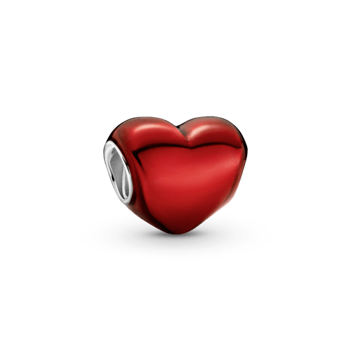 Charm Corazón Metálico Rojo