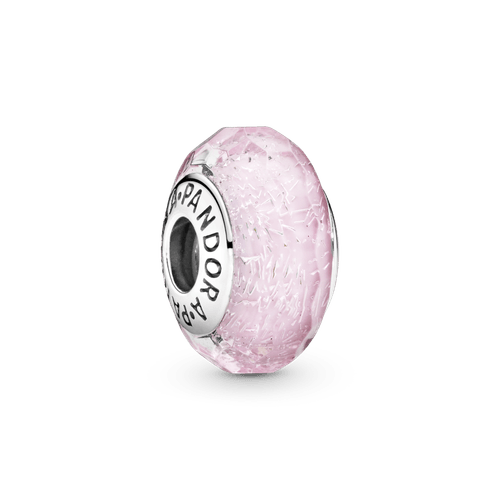 Charm de Cristal Murano Facetado Rosa