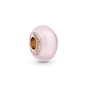 Charm de Cristal Murano Recubrimiento en Oro Rosa Mate