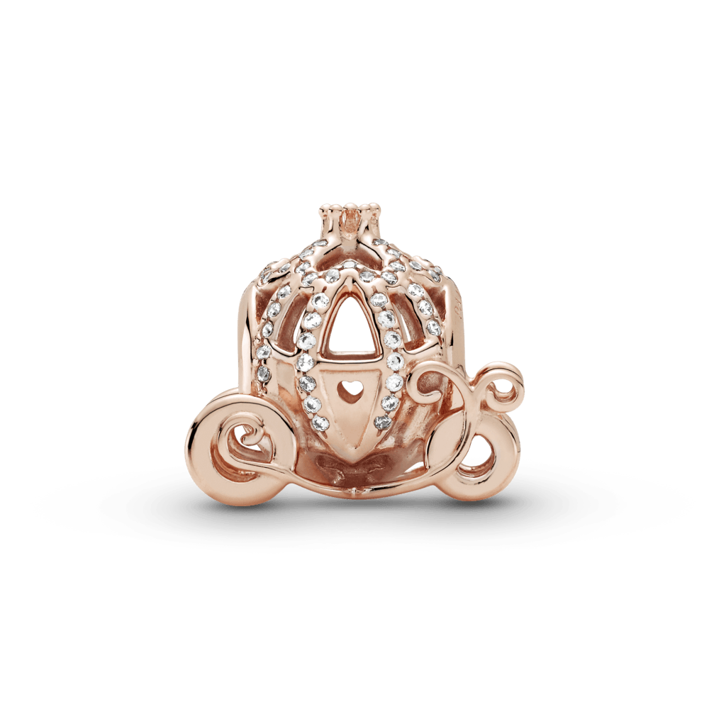 Charm Recubrimiento en Oro Rosa de 14K de Carruaje Brillante Cenicienta de  Disney|Pandora