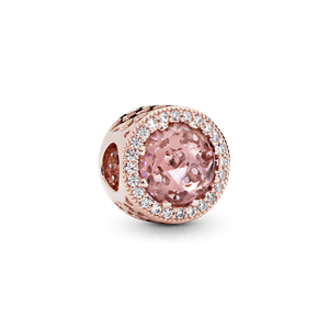 Charm Rosa Resplandeciente Recubrimiento en Oro Rosa