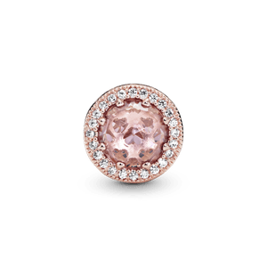 Charm Rosa Resplandeciente Recubrimiento en Oro Rosa