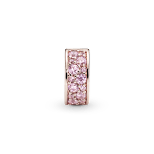 Charm Sujetador de Pavé Rosa Recubrimiento en Oro Rosa