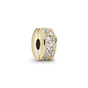 Charm Sujetador de Pavé Transparente Recubrimiento en Oro
