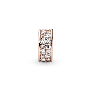 Charm Sujetador de Pavé Transparente Recubrimiento en Oro Rosa