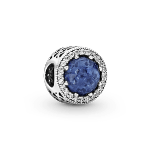 Charms Corazones Radiantes con Cristal Azul de Medianoche