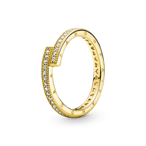 Anillo Sobrepuesto Reluciente Recubrimiento en Oro