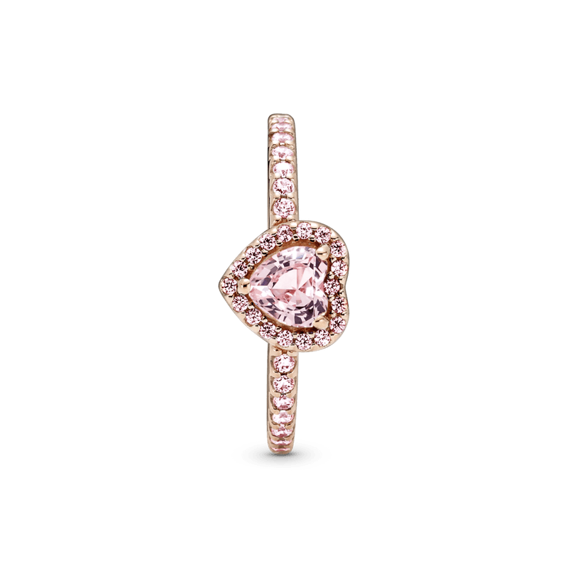 Anillo Coraz n Brillante Recubrimiento en Oro Rosa Elevado Pandora