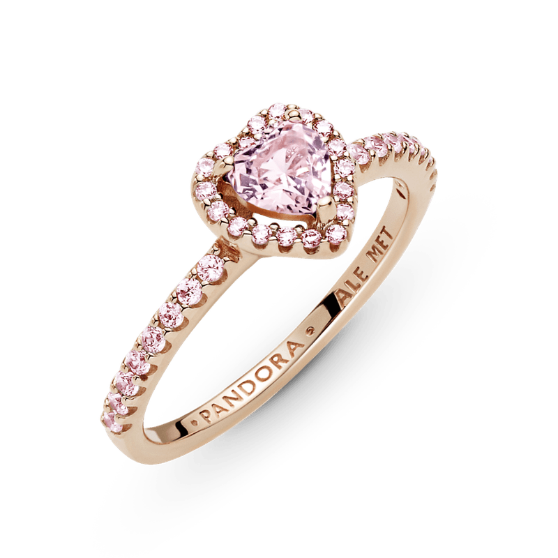 Anillo Coraz n Brillante Recubrimiento en Oro Rosa Elevado Pandora