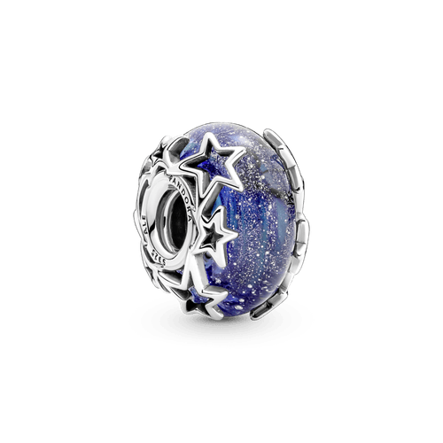Charm de Cristal de Murano en Plata de Ley Galaxia & Estrella