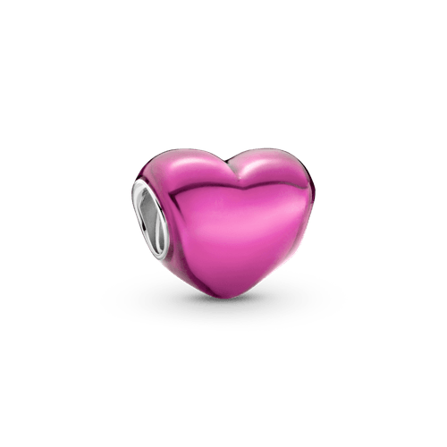 Charm Corazón Rosa Metálico