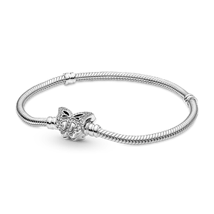 Brazalete Pandora Moments Cadena de Serpiente con Broche Forma de Mariposa