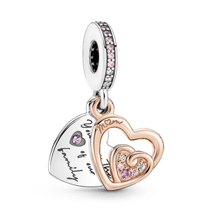 Charm Colgante Doble Corazones Entrelazados con Infinito