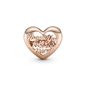 Charm Corazón Gracias Mamá Recubrimiento en Oro Rosa