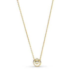 Collar Cadena con Pendiente Halo Redondo Reluciente