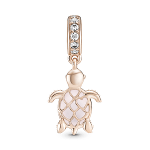 Charm Colgante Tortuga de Mar Rosa de Cristal Murano Rosa