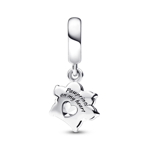Charm Colgante Huella de Mascota Reluciente