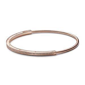 Brazalete Rígido I-D Pandora Signature Rosa