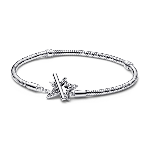 Brazalete Cadena de Serpiente Estrella Asimétrica con Barra T Pandora Moments