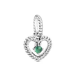 Dije Colgante Corazón de Abalorio Verde Tropical
