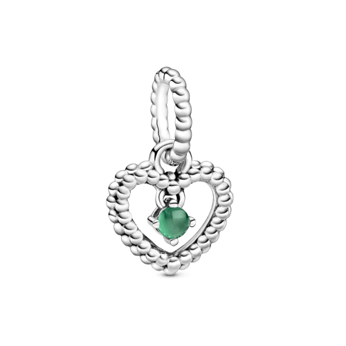 Dije Colgante Corazón de Abalorio Verde Tropical