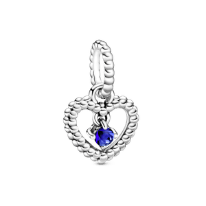 Charm Colgante Corazón de Abalorio Azul Mar