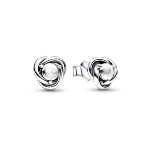 Aretes de Botón Círculo Eternidad Transparente