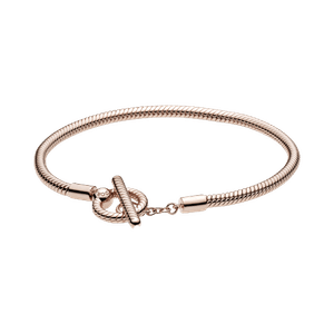 Brazalete Cadena de Serpiente con Barra T Pandora Moments Rosa