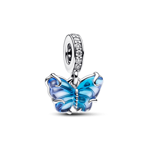 Charm Colgante Mariposa de Cristal Murano Azul