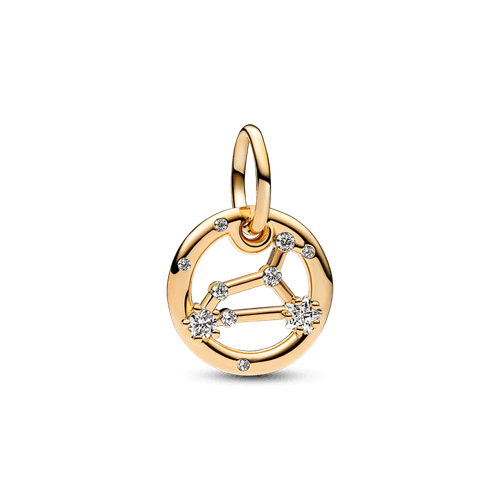 Charm Colgante del Zodiaco Leo Recubrimiento en Oro de 14k