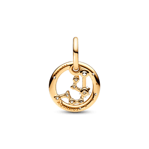 Charm Colgante Zodiaco Acuario Recubrimiento en Oro de 14k