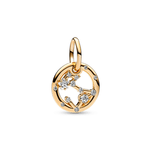 Charm Colgante Zodiaco Piscis Recubrimiento en Oro de 14k