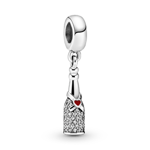 Charm Colgante Botella de Vino Burbujeante