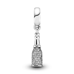 Charm Colgante Botella de Vino Burbujeante