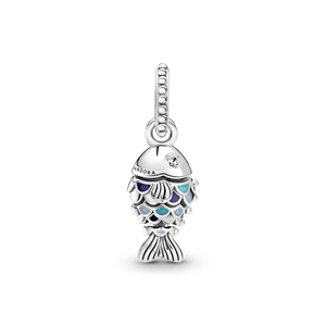 Charm Colgante Pez con Escamas Azules