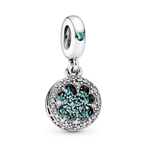 Charm Colgante Trébol de la Suerte de Cuatro Hojas Verde