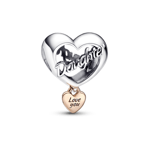 Charm Corazón Te Amo Hija Recubrimiento en Oro Rosa