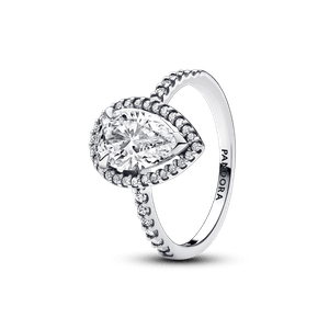 Anillo Halo Pera Brillante